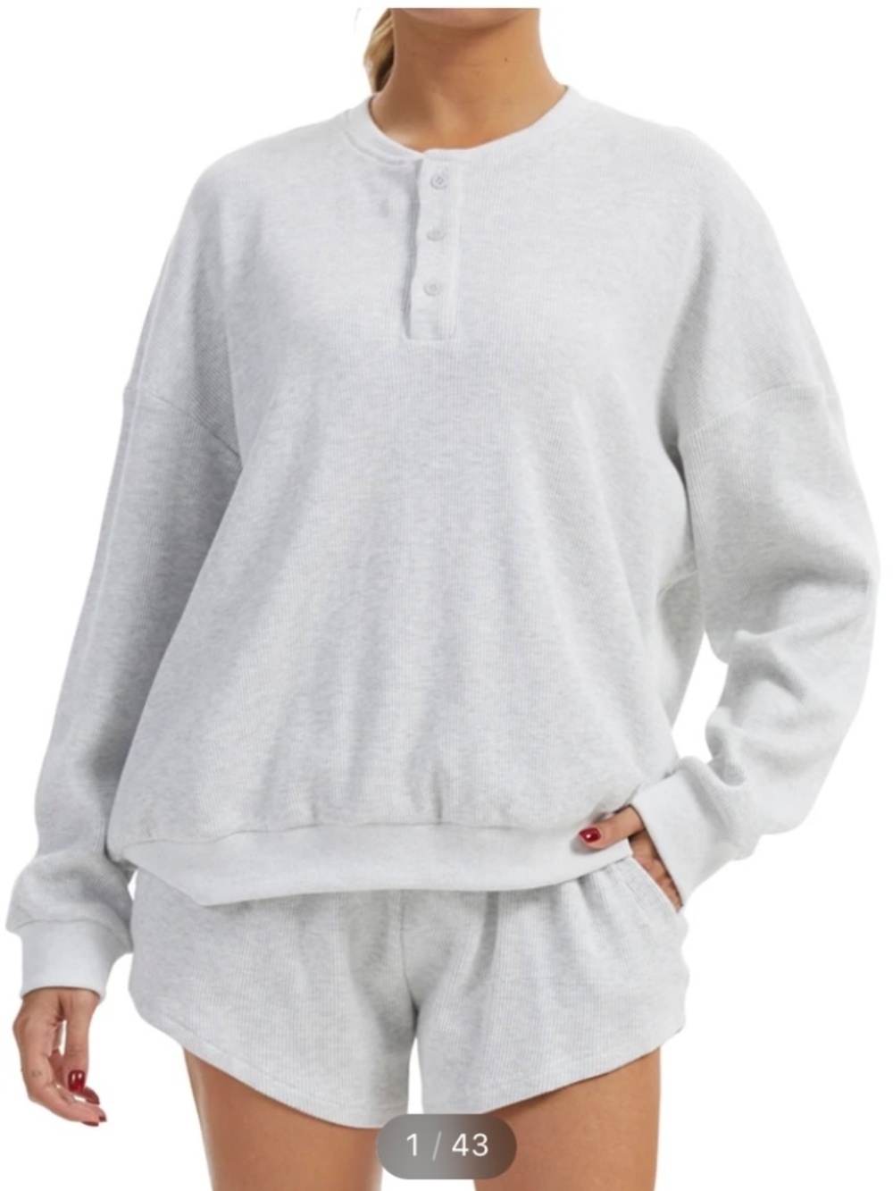 NWT Oversized Waffle Knit Lounge Set (Medium) - Picture 10 of 12